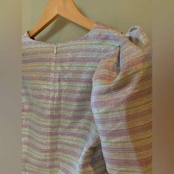 ROTATE Birger Christensen Metallic Wrap Dress - Picture 10 of 13